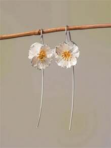 1 Pair Elegant Bohemian Style Poppy Flower Earrings, Suitable For Women Everyday, Party, Travel Wear Jewelry Gift