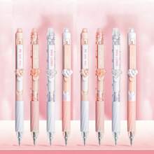 Set de 4 bolígrafos borrables retráctiles, con diseño de dibujos animados lindos, clip largo, agarre suave ergonómico, borrador incorporado, escritura suave, tinta mejorada para colores vívidos