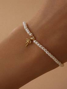 1PC 925 Sterling Silver Personalized Pearl Butterfly Bracelet Fashionable Minimalist Mother's Day Everyday Decorative Valentine's Day Party Engagement Anniversary
