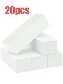1 pieza/3 piezas/5 piezas/10 piezas/20 piezas Bloque Pulidor de Uñas, Grano Medio/Fino 100/180 Pulidores de Acabado para Uñas Acrílicas Uñas de Esmalte de Gel, Kits de Pulidor Profesional de Pedicura y Manicura de 3 Vías - Blanco - Ver 9