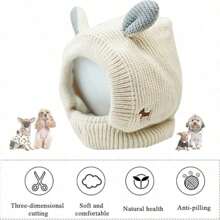 1pc Winter Pet Neck And Ear Warmer Cover, Relieve Stress And Anxiety, Warm Dog Knitted Hat, Dog Earmuffs Anti-Noise, Protect Pets From Noise - Multicolor - View 6