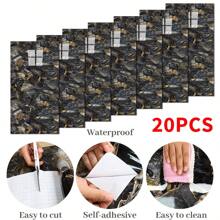 20PCS Self-Adhesive Black Marble PVC Cladding Wall Panels For Kitchen Bathroom Carnival Home Sticker - Óxido marrón - Ver 1