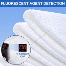 80/240PCS 白色亲肤面膜巾 卸妆巾 洗脸巾 超强吸湿 柔软密实植物纤维清洁巾 干湿两用 可重复使用干湿巾 适用于面部清洁 可用于擦脸擦身体 也可当桌布 - 白色 - 查看 5