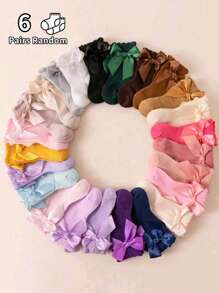 12 pares de calcetines con decoración de lazo para bebé/niño pequeño, diseño lindo, adecuado para primavera/verano