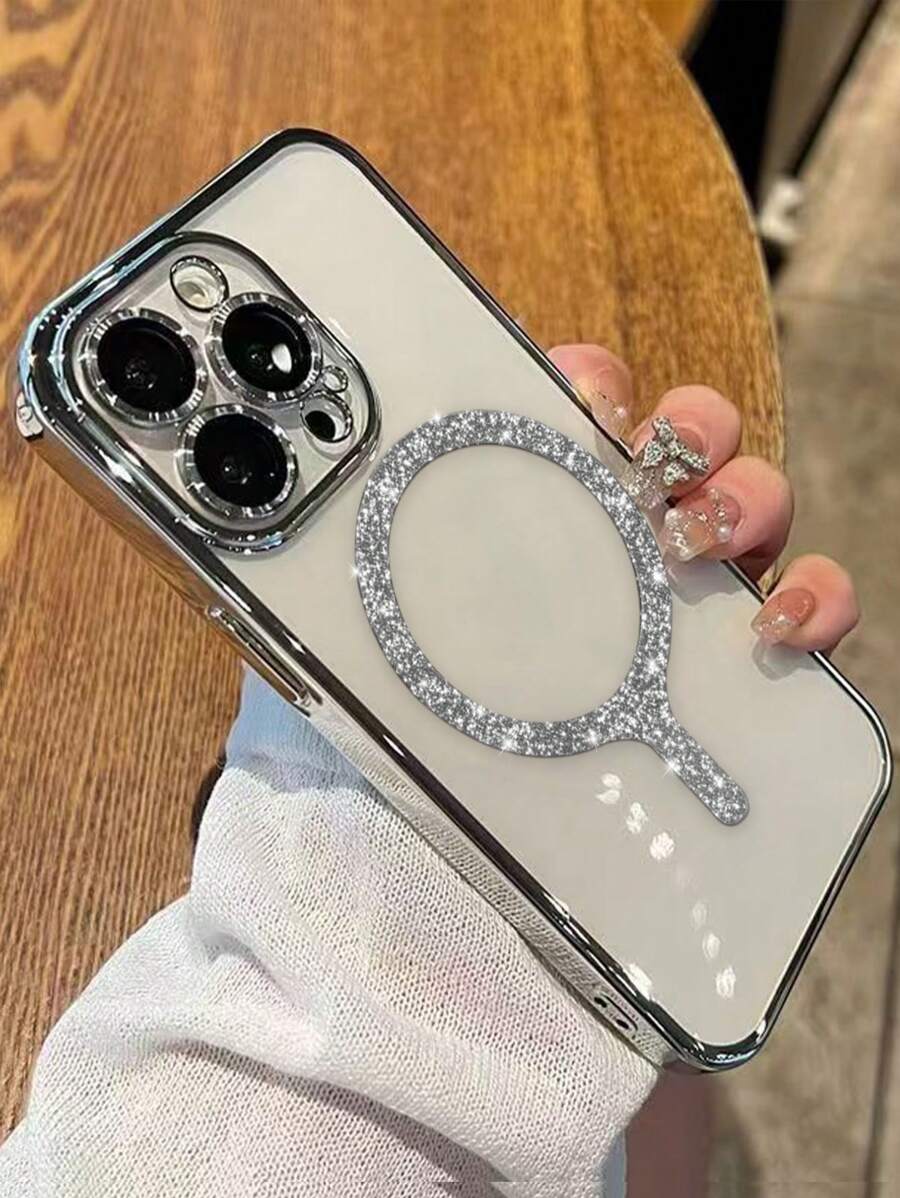 1 个透明电镀防震硅胶外壳，带闪光磁环，TPU 材质保护手机壳，兼容 15 Pro Max、16 Pro Max、16 Pro、11、12、13、14 Pro Max、14 Pro、13 Pro Max、16、17、17 Pro、17 Pro Max，支持无线充电