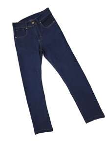 Pantalon de mezclilla corte recto slim para caballero - Azul Marino - Ver 6