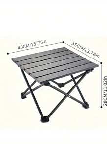 1pc Black Portable Outdoor Folding Table
