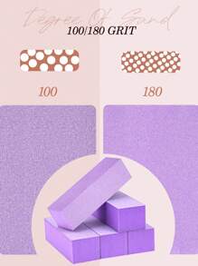 1pc/3pcs/10pcs/20pcs Nail Buffer Block, Medium/Fine Grit 100/180 Finishing Buffers For Acrylic Nails Gel Polish Nails, 3 Way Professional Pedicure Manicure Buffer Kits