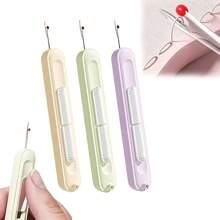 Multi-Function Ergonomic Needle Threading Device - Rounded Handle Hand Sewing Tool For Easy Threading & Unpicking - Available In White/Purple/Green - Multicolor - View 2