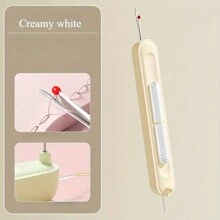 Multi-Function Ergonomic Needle Threading Device - Rounded Handle Hand Sewing Tool For Easy Threading & Unpicking - Available In White/Purple/Green - Multicolor - View 11