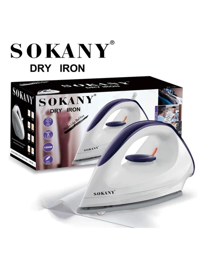  SOKANY-119 家用电熨斗，手持式蒸汽熨斗，迷你便携设计，陶瓷底板，适用于多种面料，恒温熨烫，不伤衣物，温度可调，过热保护