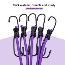 Cuerda elástica con gancho, cuerda de goma, cuerda elástica para exteriores súper resistente de alta resistencia, correa de cuerda elástica de uso múltiple adecuada para equipaje, camping, portaequipajes de bicicleta, carpas para exteriores, resistente a la intemperie, automóviles, con gran rebote y sin deformación