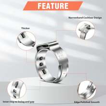 60pcs 1/2 Inch PEX Cinch Clamps Rings, 304 Stainless Steel Single Ear Hose Clamps, Pex Crimp Rings For PEX Tubing Pipe Fitting Connections
