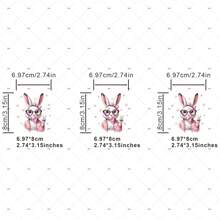 1pc/2pcs/3pcs Easter Rabbit Bunny Patches Pattern Iron On Transfer Stickers For T-Shirts Sweatshirts Jeans Bag Clothing Accessories Masks Jeans And Backpacks Hats Pillows - Washable And Long-Lasting