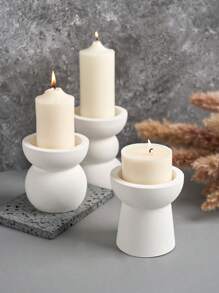 1 件半圆形几何烛台硅胶模具，欧式简约蜡烛罐模具，DIY 石膏混凝土铸造烛台，储物罐树脂模具，家居装饰 - Silicone Mold - 查看 5