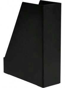 caja de almacenamiento  Basics - Organizador de escritorio de plástico, revistero, blanco, paquete de 2 - Negro - Ver 3