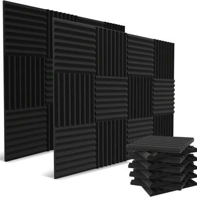 10/20pcs Acoustic Foam Panels, 1" X 12" X 12" Sound Proof Foam Panels For Walls, High Desnsity Studio Soundproofing Wedges - Fire Resistant & Noise Absorbing For Studio, Office, Home