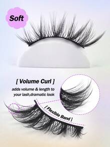 MAGEFY 5 Pares de pestañas postizas medias de zorro natural, cortas y mini, super cortas, media pestaña con extremos alargados, de apariencia natural y rizada, reutilizables e ideales para uso diario de chicas/mujeres. Pestañas manga esponjosas y delgadas para uso cotidiano, esenciales de viaje, cola de ojos alargada.