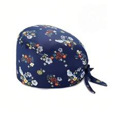 1 pieza Gorra de trabajo con estampado digital para mujeres/Gorra de enfermera, antibacteriana y antipolvo, adecuada para enfermeras, profesionales de belleza, amas de casa y personal de limpieza en instituciones médicas