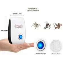 3x Repelente Eletrônico Ultrassônico Bivolt Insetos Ratos - Branco - Visão 6