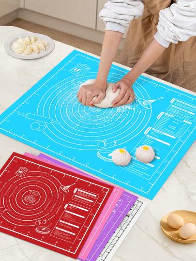 1pc Kneading Mat - Non-Stick, Durable And Easy To Clean - Blue/Red/Pink/Purple/White Options, Convenient Cleaning, Suitable For Cookie, Dough, Cake Baking, Essential Baking Tool For Chinese Pastries, Great For Halloween, Christmas, Easter, Thanksgiving