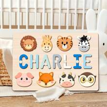 Customized Personalized Name Puzzle Board, Easter Gift, Name Puzzle, First Birthday Gift, Unique Name Puzzle Board, Educational Toy For Baby Boy Or Girl, 3D Letter Puzzle Toy, Custom Infant Name - Baby Blue - View 6