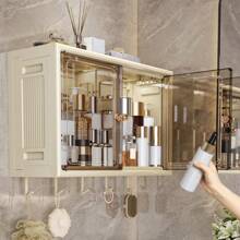 1PC Foldable Wall Storage Rack, Multifunctional Wall-Mounted Storage Cabinet, Plastic Bathroom Organizer With No-Drill Installation, Dust-Proof & Waterproof Cosmetic Holder For Toilet/Kitchen Display, Bathroom & Living Room, Home Organizer With Hooks - trắng - Xem 7