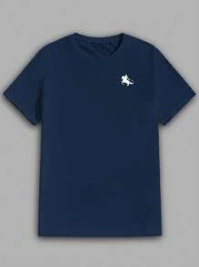 Men's Summer Knight Print Round Neck Casual Short Sleeve T-Shirt, Paired With Casual Pants, Suitable For Travel/Vacation/Outdoor Camping/Sports,Paired With Casual Pants