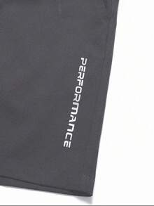 Men's Shorts Summer Breathable Sports Drawstring Fitness Running 3/4 Pants With Pockets Reflective Print For Daily Wear - Dark Grey - View 4