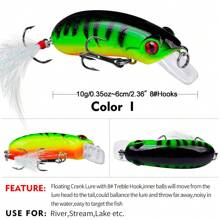 CISEA F2 Crank Fishing Lure Tungsten Jig Fishing Swivel Jig Top Water Lure Bait Soft Plastic - Multicolor - View 12