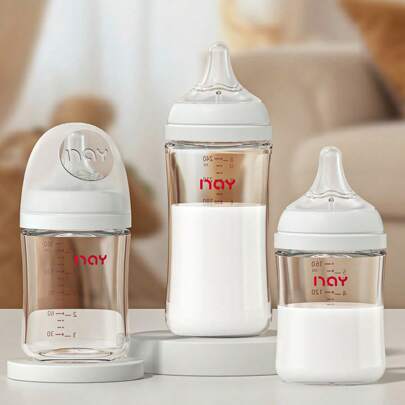 Bình sữa thủy tinh cho trẻ sơ sinh, 5,4oz/160ml, 8,1oz/240ml