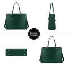 15.6" Women's Laptop Bag Leather Briefcase Work Handbag Shoulder Bag Waterproof Business Office Bags, Black