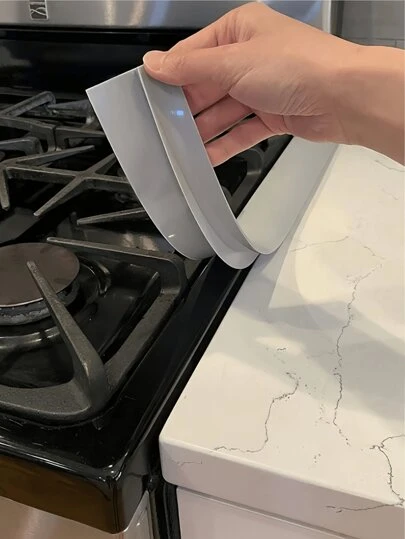 2 PIEZAS Tiras de silicona resistentes a altas temperaturas para la cocina, resistente al aceite y a las manchas, junta flexible de silicona para cubrir la separación entre la estufa de gas y la encimera, material flexible para llenar el espacio de la estufa que se puede recortar a medida