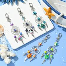 5pcs/Set Dreamcatcher, Natural Gemstone, Assorted Shapes, Beach Animal, Turquoise Keychain, Fashion Accessory, Bag Pendant, For Year-Round Use Backpack For School Letter Car Accessories Cute Goth Y2k Christmas Gift Ideas Bag Accessories Lanyards With Id Holder Car Accessories Bag Charms Car Teacher Friend Sister
