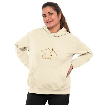 Sudadera con Gorro Hoodie Mujer Signo Zodiacal Constelaciones Zodiaco Horóscopo Acuario