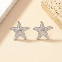 1 Pair Simple & Elegant European And American Style Beach Themed Starfish Earrings