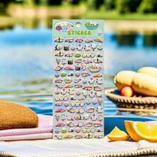 4pcs Set Cute Cartoon Foam Stickers, Ice Cream Sticker, Waffle Cone Sticker, Bird Sticker, Bubble Water Sticker, Fun Creative Stickers, DIY Handcraft Stickers, Valentine's Day Gift, Applicable For Phone Cases, Notebooks