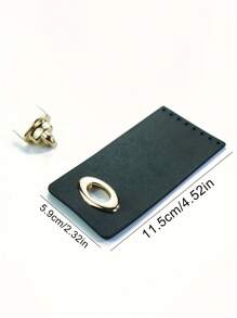 1pc Square Locking Clasp With Twist Buckle - Essential Accessory For DIY Wallet Making,Handmade Hasp Clasp For DIY Handbags & Card Holders,Brown/White/Black With Golden-Tone Button, Perforated Design For Stylish Accessories, Craft Supplies | Decorative Accessories Handbag Replacement Parts & Accessories, Craft Replacement Parts - Multicolor - View 9