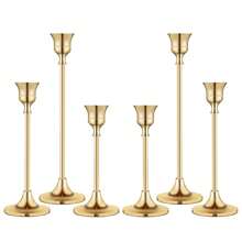3 Stücke Elegante Kerzenhalter, Metall Kerzenhalter, Hochzeit Tisch Kamin Kerzenhalter, Kamin Party Raum Dekoration, Weihnachts Tischdekoration (Kerzen nicht enthalten) - Gold - Übersicht 1