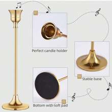 3 Stücke Elegante Kerzenhalter, Metall Kerzenhalter, Hochzeit Tisch Kamin Kerzenhalter, Kamin Party Raum Dekoration, Weihnachts Tischdekoration (Kerzen nicht enthalten) - Gold - Übersicht 3