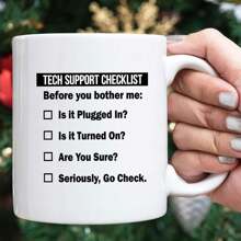 Funny Tech Support Checklist Helpdesk Hotline Coffee Tea Gift Mug, Gifts For Men & Women Technical Support Engineer, Computer Geek Or Nerd And Help Desk 11oz Ceramic Coffee Mug Valentine's Day, Birthday, Anniversary Stocking Gift, Gag Gift Idea For Dad Mom Friends Girlfriend Boyfriend - default - View 3