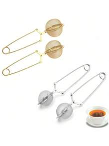 Loose Tea Infuser, Stainless Steel Mesh, With Handle, Reusable, Metal Material, Comes With Clip, Loose Leaf Tea Strainer. Our Loose Tea Infuser Is 6.1 Inches In Total Length, With A 1.8 Inch Filter Diameter, Suitable For Most Cups And Mugs, Providing A Great User Experience. Fine Mesh Design, Essential For Back To School Season.