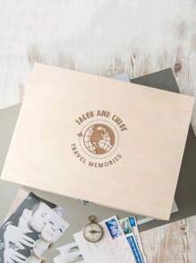 Caixa de Memórias de Viagem, Presente Personalizado para Casais, Caixa de Recordações de Viagem para Casais, Presentes do Dia dos Namorados para Ele e Ela, Caixa de Madeira Gravada, Presentes de Aniversário, Presente da Família