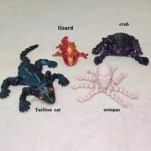 1pc 3D Printed Animal Collection, 3D Printed Toy, Movable Joint Animal Toy, Creative Desk Decor & Collection, Suitable For Birthday Gift, Party Favors And Rewards - Multicolor - View 19