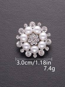 4 件/套高端金属花水钻珍珠纽扣，适用于婚礼装饰、服装、珠宝制作、DIY 鞋子、帽子、包包、缝纫配件