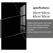 20PCS Self-Adhesive Black Marble PVC Cladding Wall Panels For Kitchen Bathroom Carnival Home Sticker - 彩色 - 查看 5