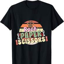Rock Paper Scissors Hand Game Cute Paw Funny Cat Groovy T-Shirt For Women