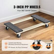 Heavy Duty Furniture Appliances Rollers, 400-1000 Lbs Load, 4 Strong Feet, 4 Locking Swivel Wheels, Extendable Appliance Rollers Mobile Washing Machine Base, Fridge Stand Dolly Movers For Refrigerators, Dryers, Dishwashers, White, Black - Wood,1000lbs - View 2
