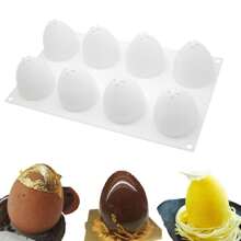 1 stampo in silicone da 8 cavità a forma di uovo di Pasqua 3D - Riutilizzabile per candele profumate e decorazioni in gesso - Ottimo per le celebrazioni di Pasqua, stampi per candele - 1 pz - Visualizzare 3