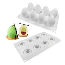 1 stampo in silicone da 8 cavità a forma di uovo di Pasqua 3D - Riutilizzabile per candele profumate e decorazioni in gesso - Ottimo per le celebrazioni di Pasqua, stampi per candele - 1 pz - Visualizzare 2
